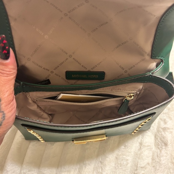 Michael Kors Green Studded Women's Bag - Picture 8 of 12